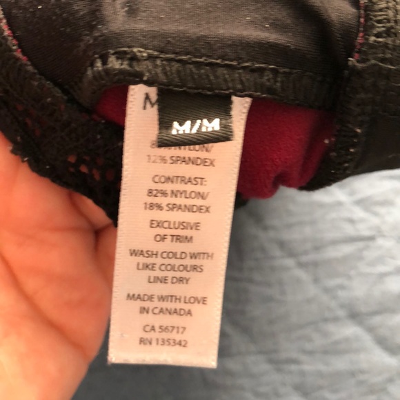 MICHI Mesh Panel Burgundy Spots Bra | M - Picture 13 of 14